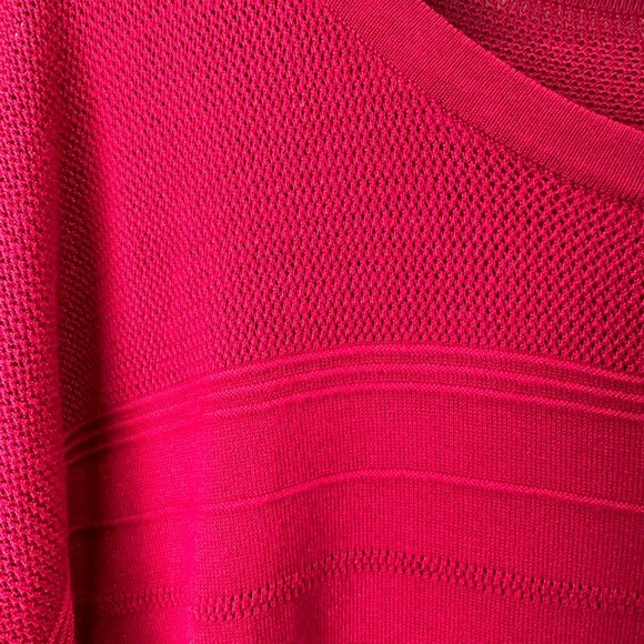 Apt. 9 Size 1X Pullover Short Sleeve Roll Tab Side Ruching Fuschia Comfort - Picture 7 of 15